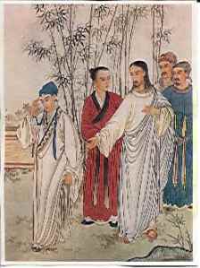 Chinese depiction of Jesus and the rich man (Mark 10) - 1879, Beijing, China